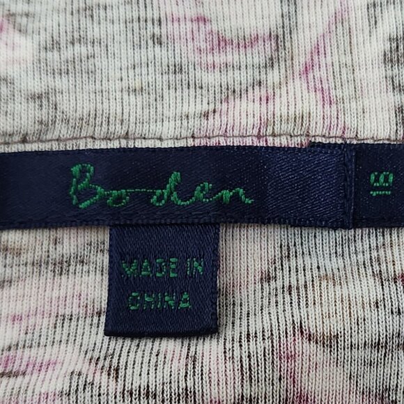 BODEN British Designer Button Down Cotton Cardigan Top w/Velour Accents Size 16 - Picture 4 of 5